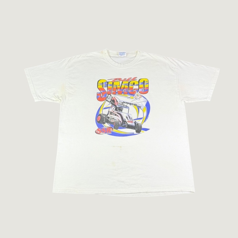 Vintage SSR Racing Bill Simco Sprint Car T Shirt XL White Hanes Beefy-T 2003